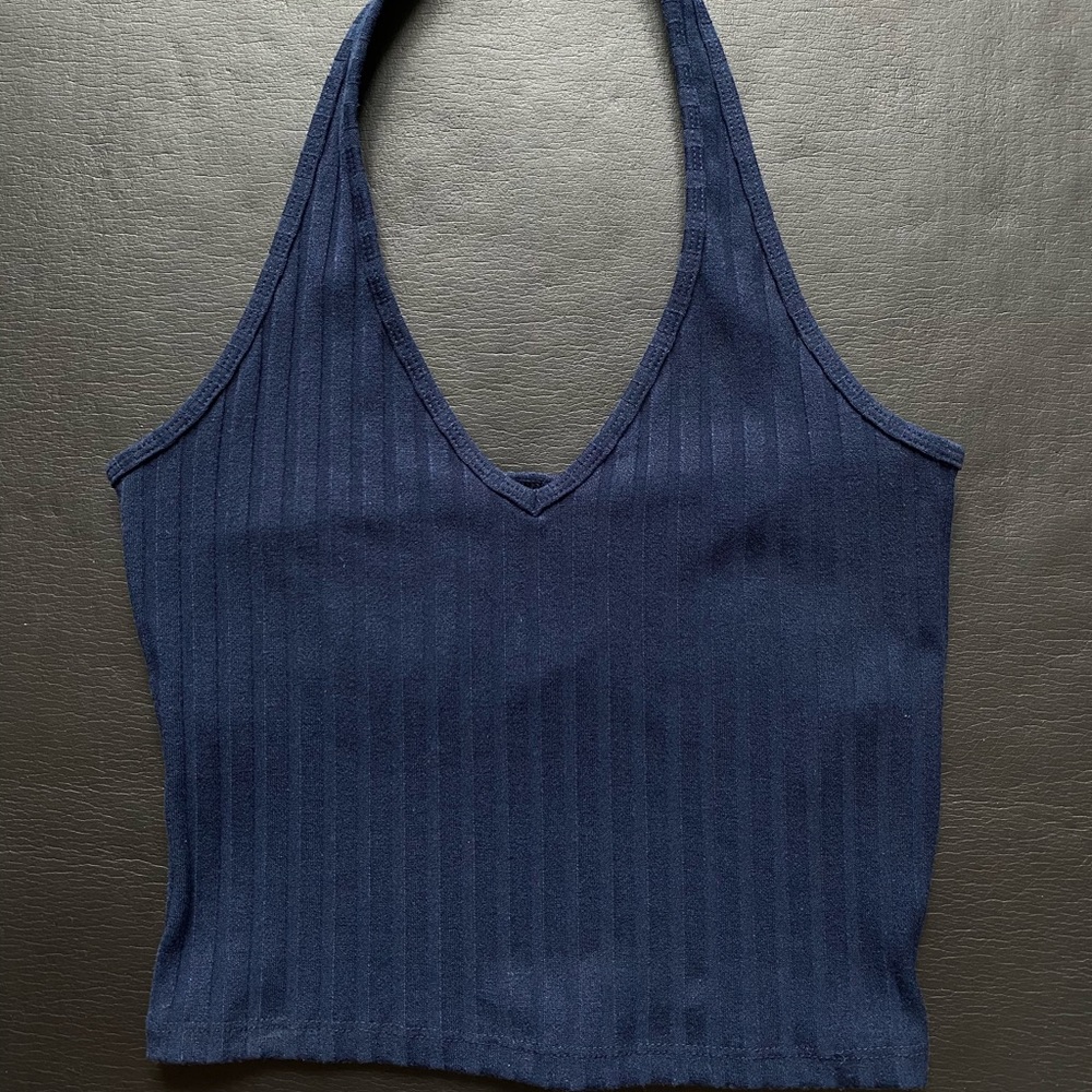 Navy Blue Ribbed Halter Top ❗️